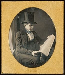 Man Reading a Newspaper, circa 1842